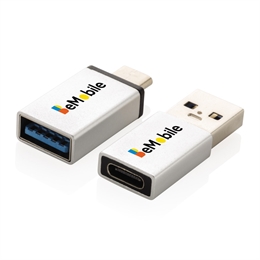 USB-A & USB-C adapter sæt, sølv